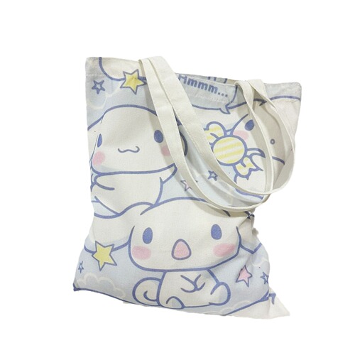 Sanrio Kuromi shoulder bag canvas bag KT family anime shoulder cute student tutoring bag A4 document bag