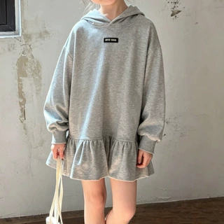 童裙2026女童秋季韩版新品韩版童装5126中大童字母标连帽卫衣裙