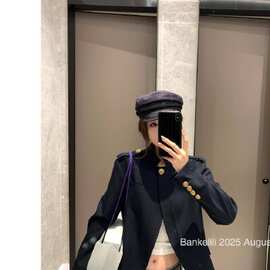 板栗可可Bankelili8.25/20点'睿智老钱'半开襟老钱短款立领外套