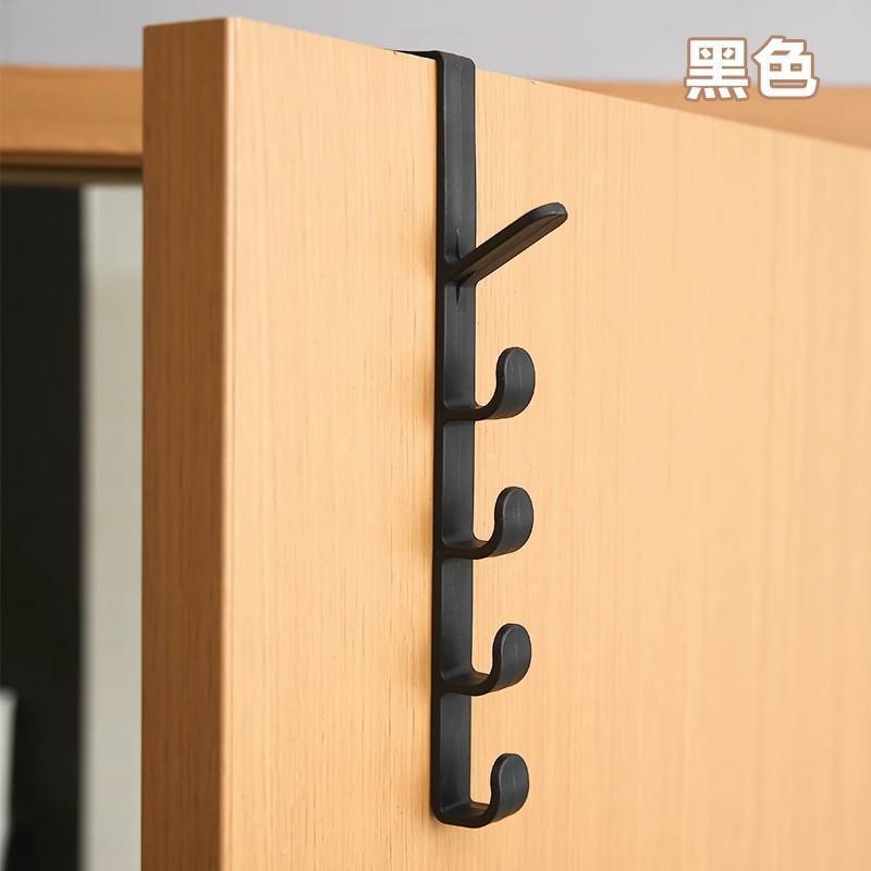 门后五连排挂钩挂衣架衣服帽子收纳架免打孔宿舍背式无痕收纳挂架|undefined