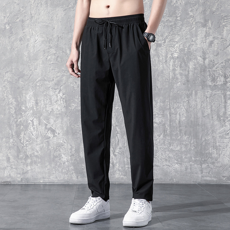 Straight Leg Pants Men's Spring and Summer New Korean Style Fashionable Thin plus size Casual 9 Points Loose Sports Blank Pants