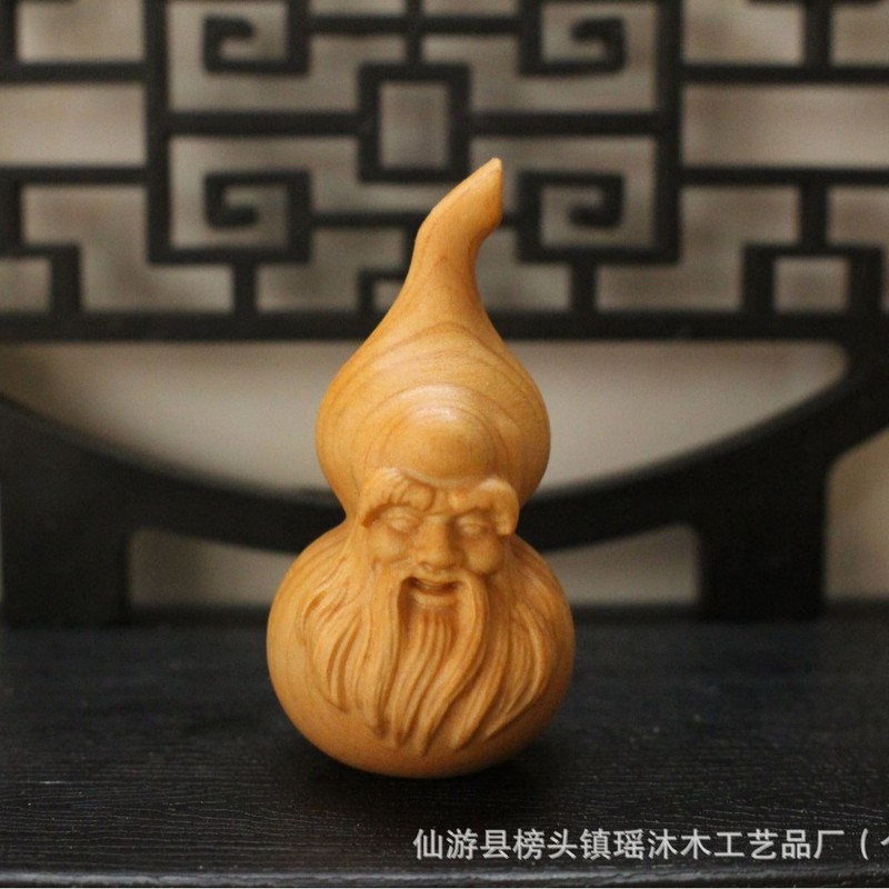 崖柏木葫芦摆件文玩雕刻龙年生肖龙头手把福禄葫芦吉祥挂件寿星葫|undefined