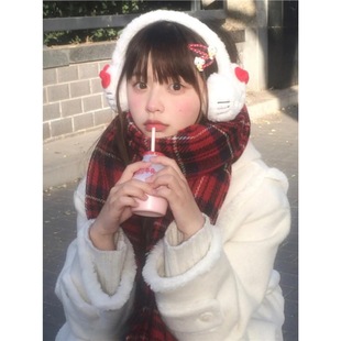 Hellokitty Earmuffs Winter Women's Ear Warmers Cute Furry Warm Plush Ear Protection Anti-Freeze Headphone Earbags