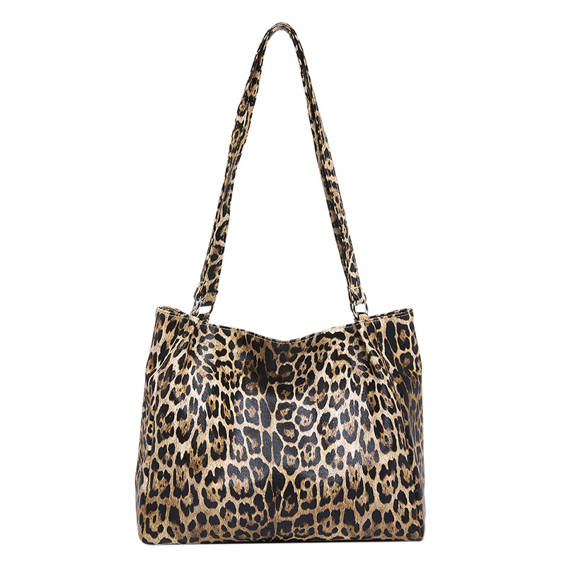 Otoño e invierno bolso de gran capacidad 2024 nuevo estilo de ropa lenta bolso de mujer bolso de mano bolso de hombro estampado de leopardo bolso especial