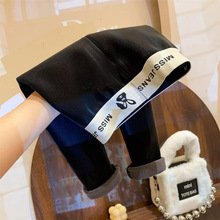 新品女童高弹皮裤加厚加绒打底裤2025秋冬装宝宝保暖加厚长裤子