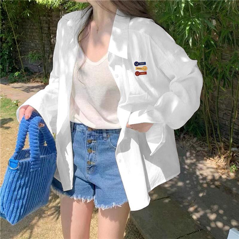Simple Long-Sleeve Slimming Versatile 2026 New Spring/Summer Polo Collar Sun-Protective Shirt for Women Simple Long-Sleeve Slimming Versatile 2026 New Spring/Summer Polo Collar Sun-Protective Shirt for Women