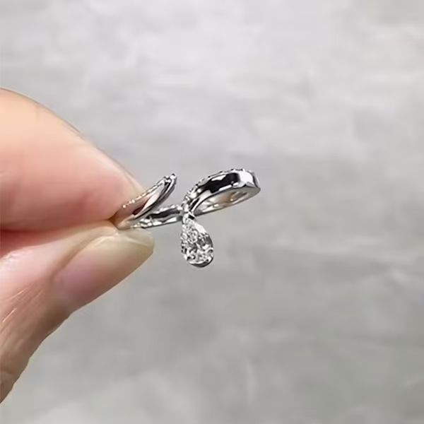Neuer, exquisiter, funkelnder Diamantring in Tropfenform für Damen – modisch, leicht, einzigartig und hochwertig._voghion.com