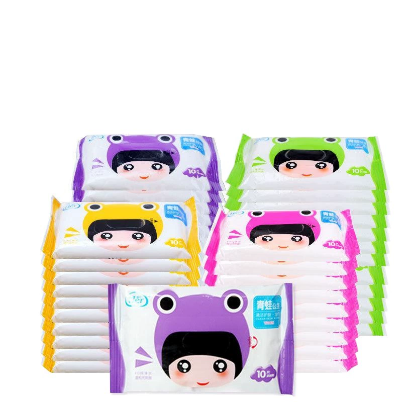 Бесплатная доставка Оптовая продажа с фабрики небольшая сумка Портативная 10 шт. влажная ткань детская рука рот прохладная чистая влажная ткань без запаха