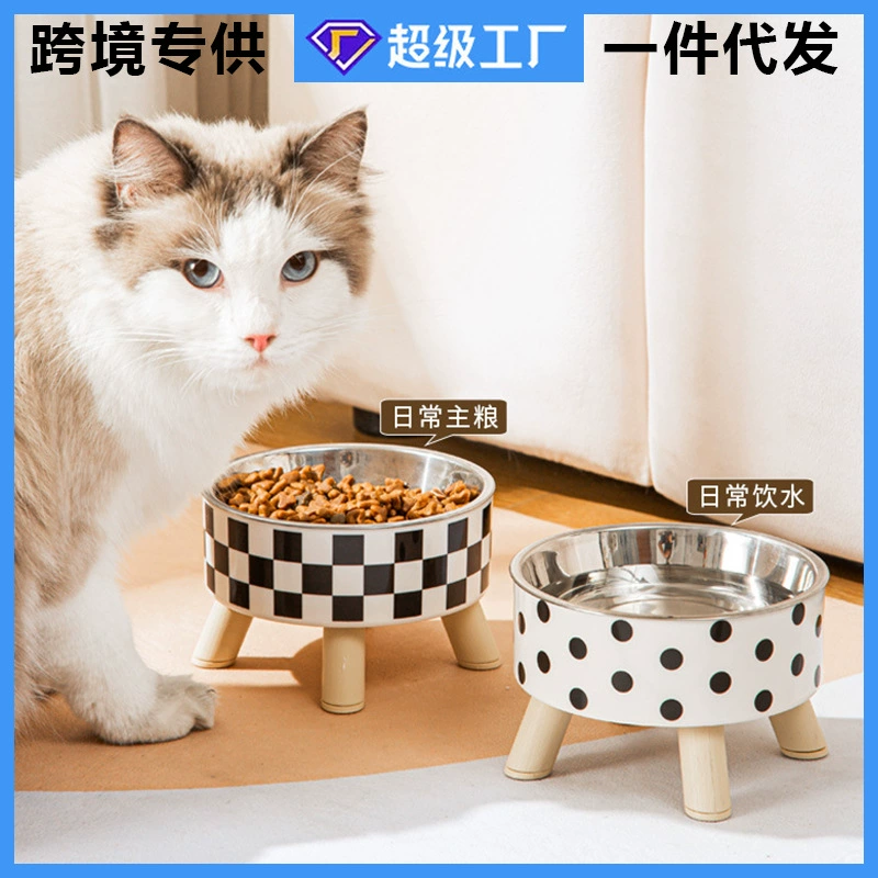 Чаша для домашних животных анти-опрокидывание нескользящая четырехугольная чаша