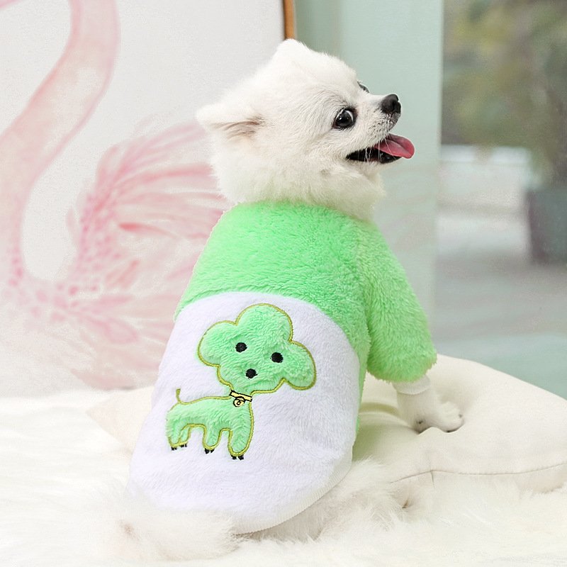 Liquidación peluche perro gato ropa para mascotas suministros otoño e invierno cálido Bixiong francés ropa de cubo cómodo algodón terciopelo ropa dos pies