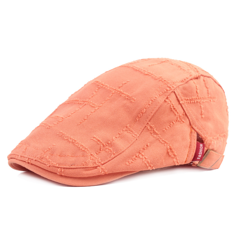 Ripped peaked cap hombres y mujeres apenado boina vintage sombrero artístico juventud hacia adelante sombrero internet celebridad peaked cap