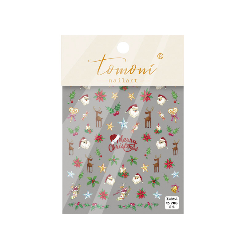 Japonés Navidad uñas 2022 nuevo lindo Halloween Año Nuevo muñeco de nieve ELK copo de nieve alivio invierno estilo