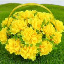 义乌照屏工艺品厂家批发仿真花假花菊花16头圆菊花环清明花花篮