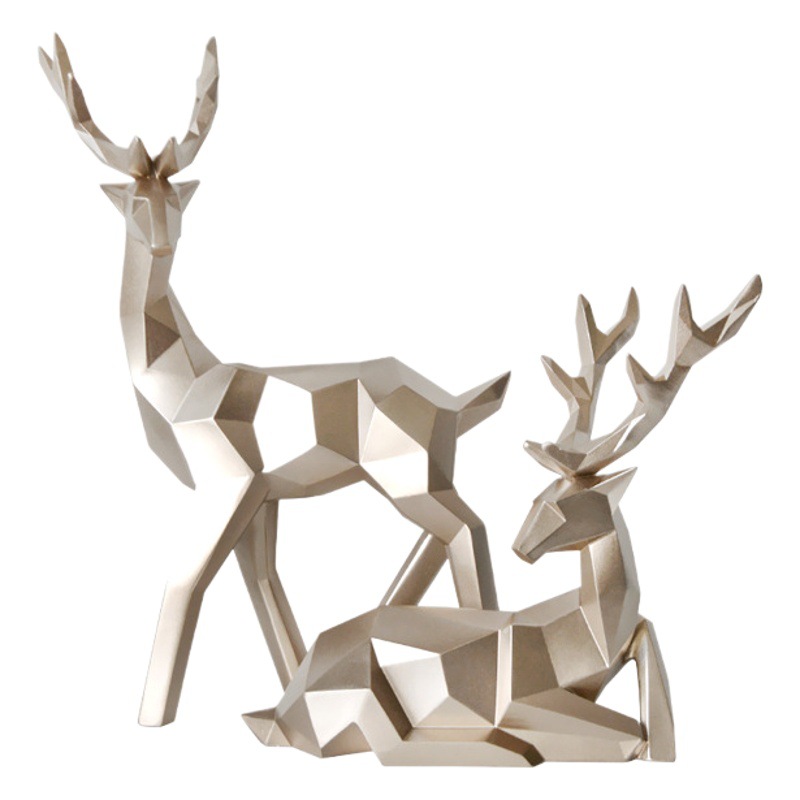 Venta al por mayor transfronteriza hogar afortunado ciervos artesanía de resina TV gabinete regalo decoración del hogar sala de estar Decoración