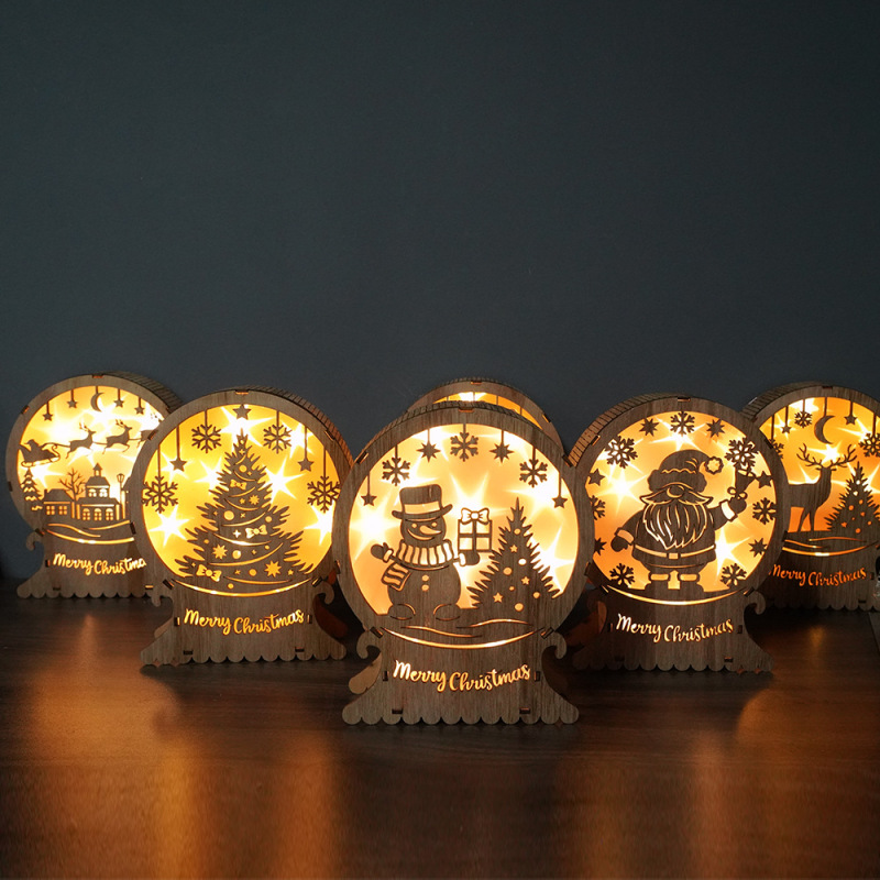 クロスボーダー新型クリスマス用品ledイルミネーション置物木製装飾ランプパーティー新年祭り雰囲気道具|undefined