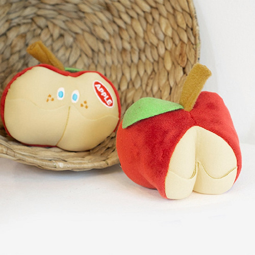 Ins-style Korean fruit series apple hiding snack foreign trade original single cute dog toy pet sound