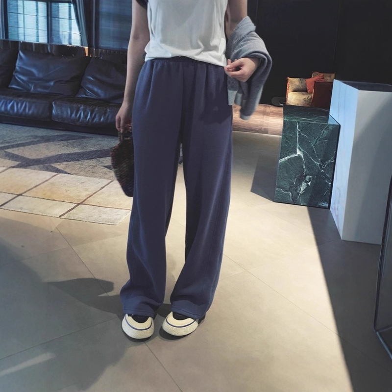 Yilu Super Soft and Fluffy Inner Fleece Cotton Elastic Waist Wide Leg Sweatpants S35362 Drop Shipping