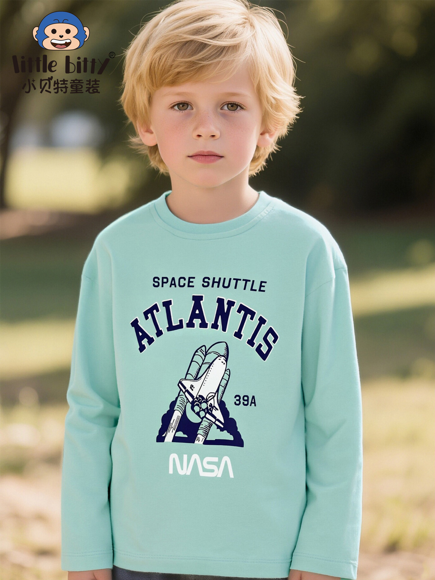 European and American Style Kidsren's Clothing Cross-Border Autumn and Winter Kidsren's Long-Sleeved T-Shirt Cartoon Printed Round Neck Knitted Top T-Shirt Pullover