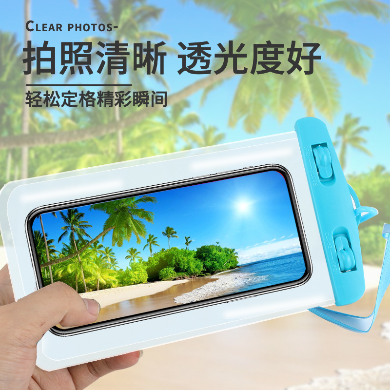 Color Clip Mobile Phone Diving Bag Thickeneded Touch Screen Hanging Neck Outdoor Travel Dustproof Diving Mobile Phone Waterproof Case