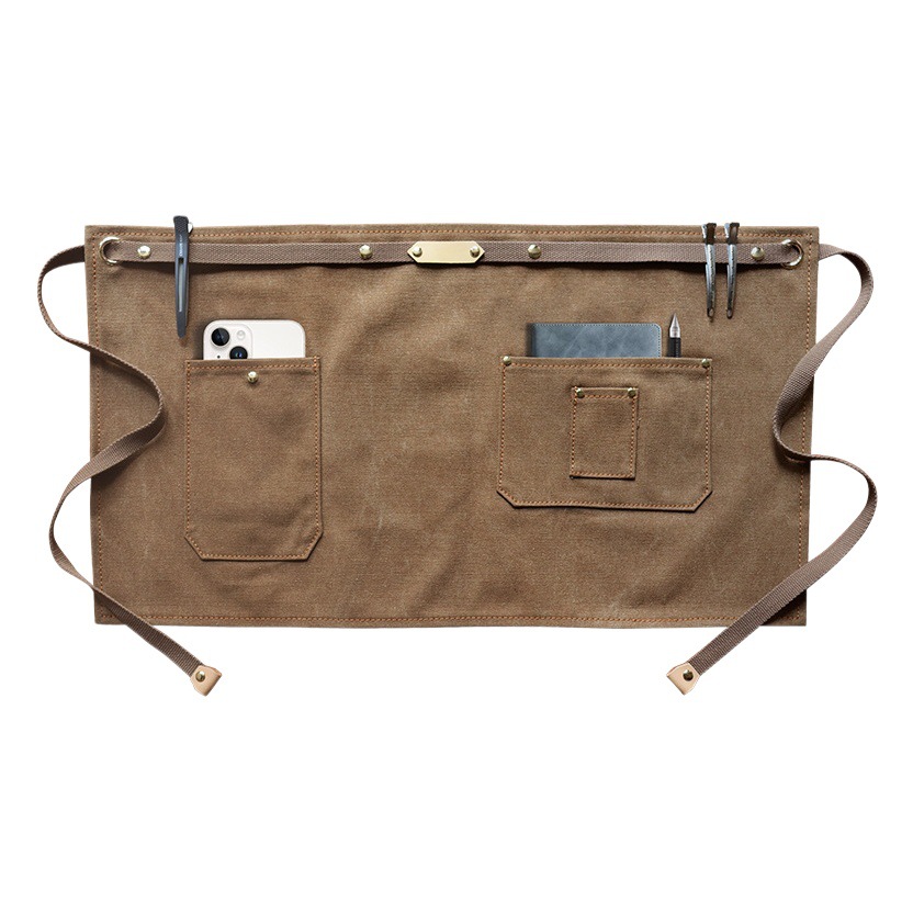 Estilo coreano delantal de lona gruesa media longitud corta opcional leche té barista trajes delantal de mezclilla al por mayor