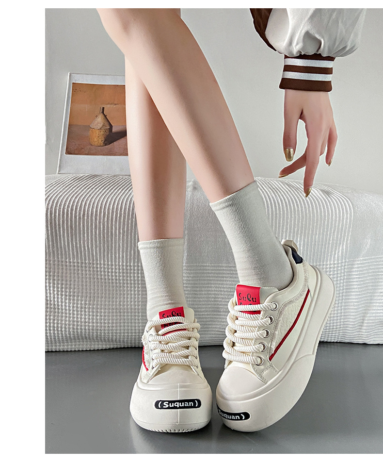 2024 Petites chaussures blanches Printemps pour femmes Nouvelle édition coréenne Instagram Étudiante Étudiante Loisirs Sports Chaussures de planche polyvalentes Street Shoot_voghion.com