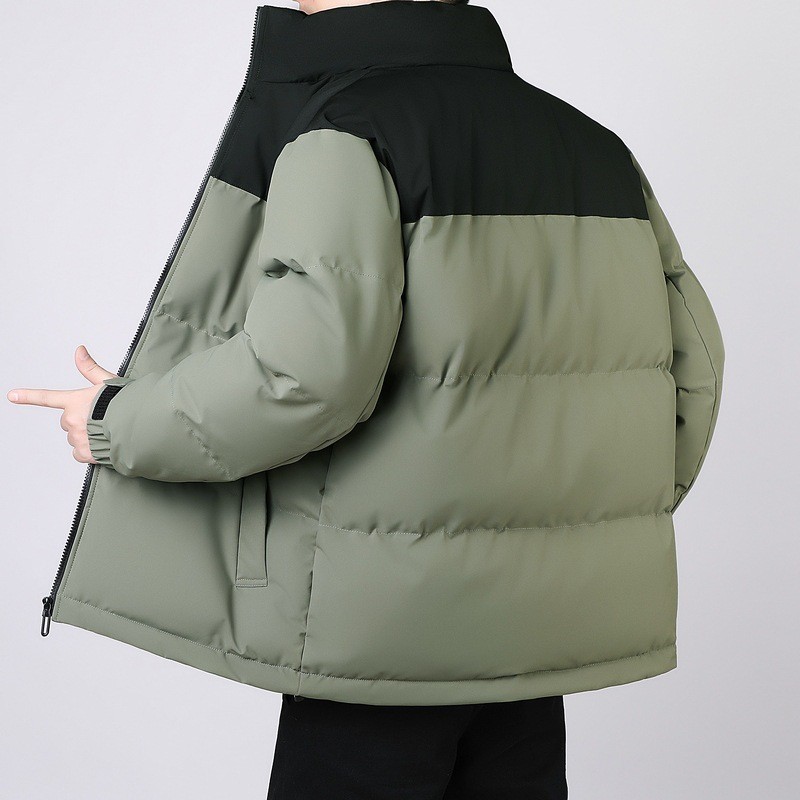 Invierno de invierno de algodón de pluma de tamaño grande hombre moda de la juventud de algodón cálido grueso chaqueta de algodón con capuchón suelta