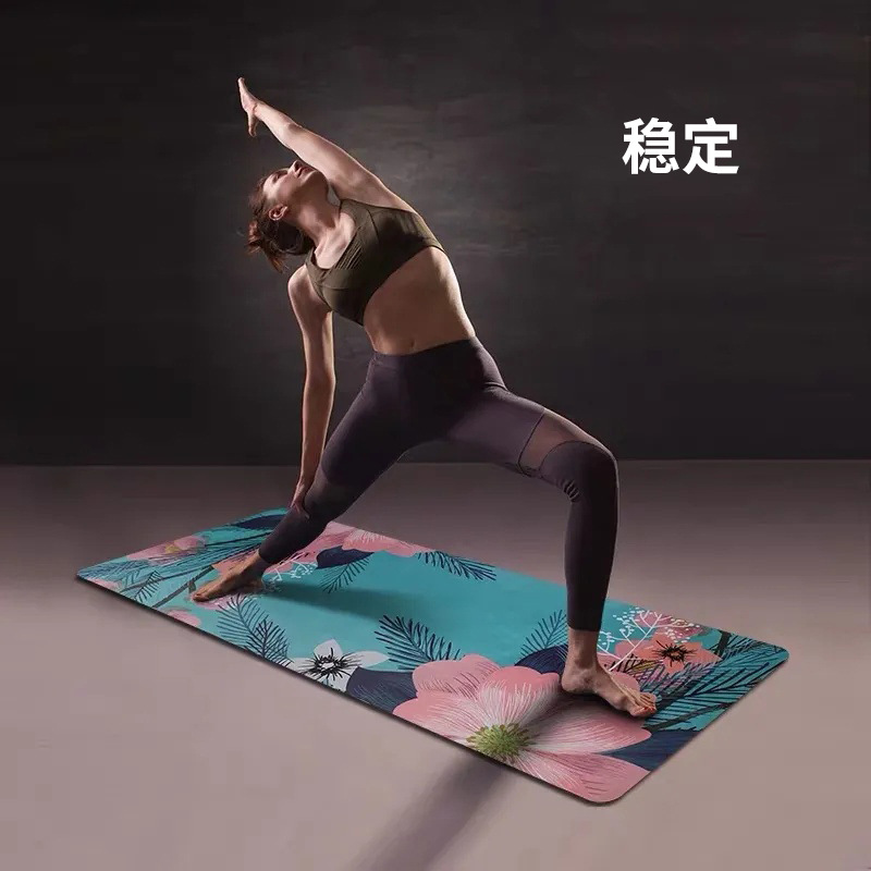 Fabricantes de origen estera de yoga de goma al por mayor de gamuza engrosada y ensanchada estera de yoga portátil antideslizante para el hogar