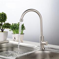 304 stainless steel kitchen faucet single cold water faucet, rotatable laundry basin, sink, sink faucet for home use