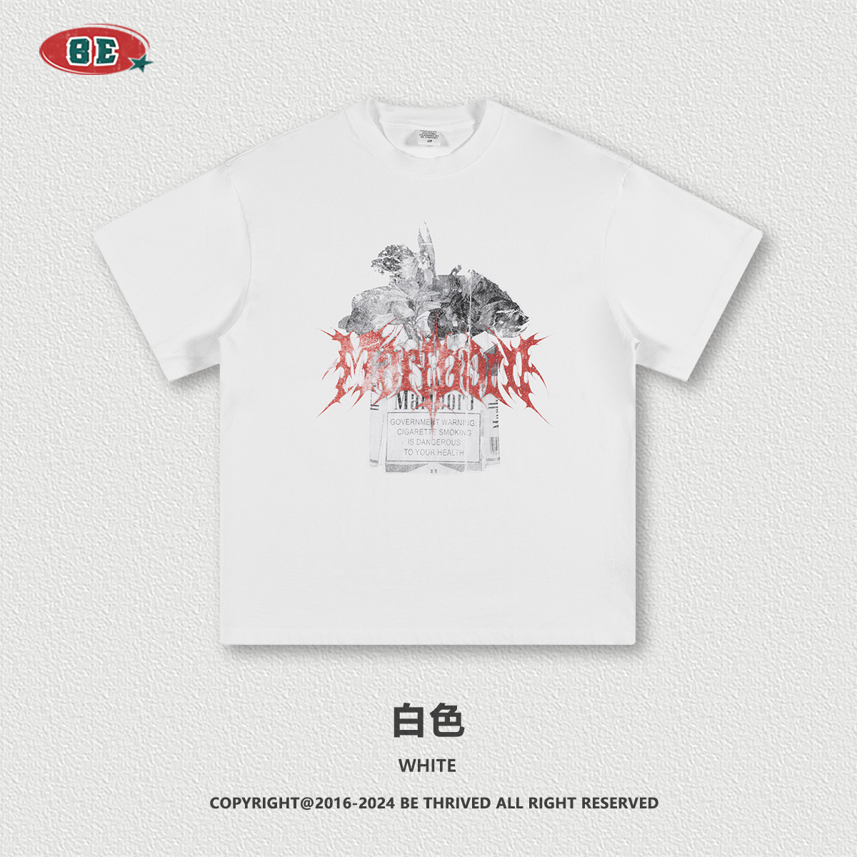 BE personalizado 2025 marca de tendencia de verano pesada niebla de color batítico tierra hombro directo inyección camiseta de manga corta personalizada transfronteriza masculina image 7