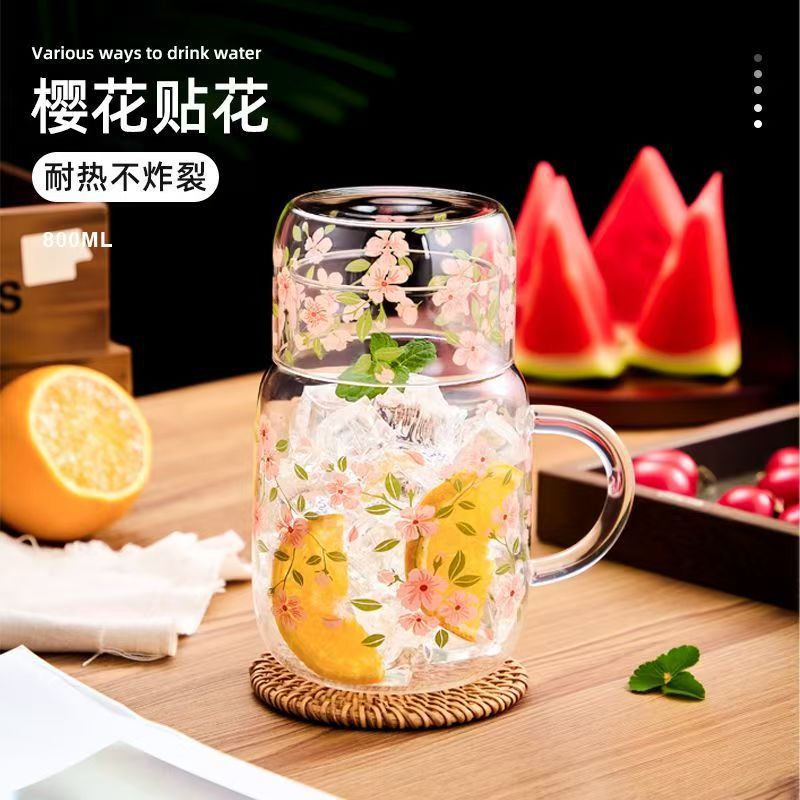 大容量冷水壶家用水杯凉水壶套装耐高温玻璃壶高颜值加厚开水茶壶