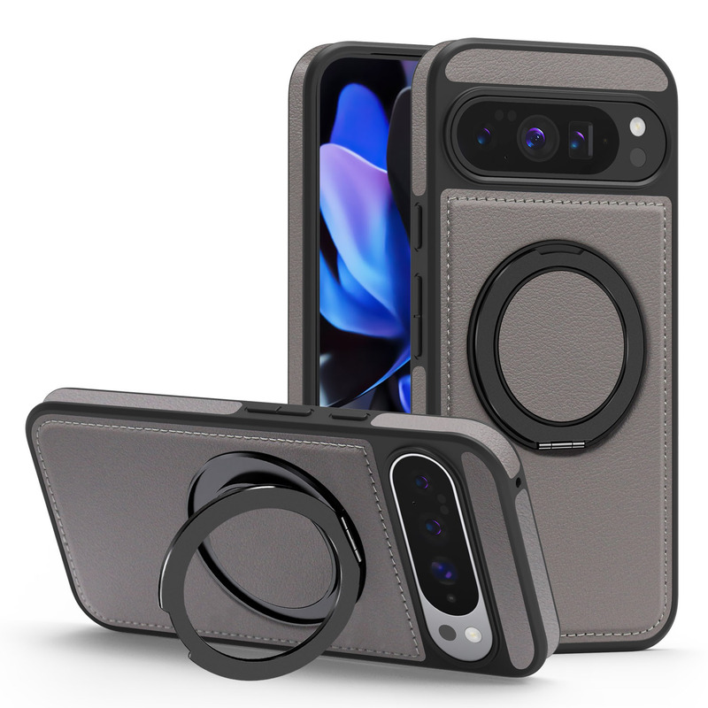 适用谷歌pixel10ProXL磁吸手机壳旋转支架Goolge pixel9A皮革防摔|undefined