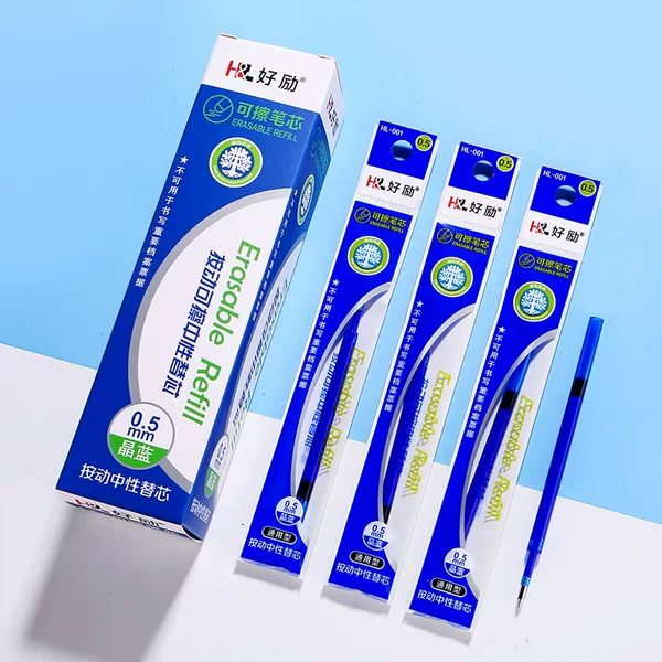 Good Li press erasable refill 0.5m crystal blue color rub easy rub student hot erasable magic wipe easy Erasable Gel Pen