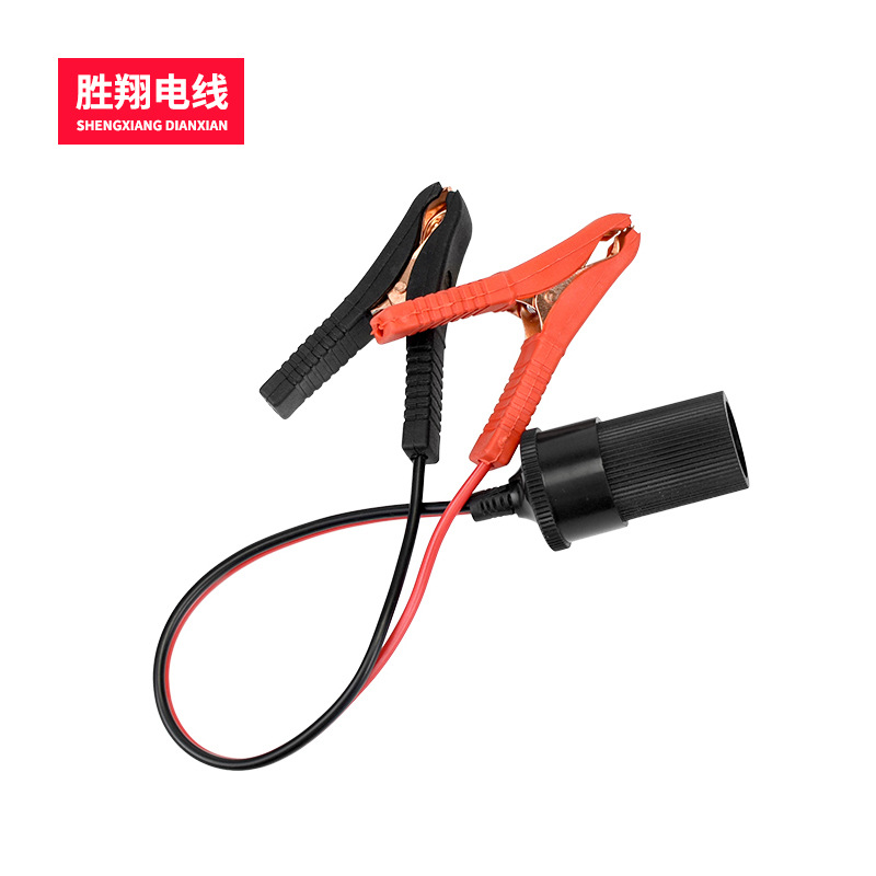 车载电瓶鱼夹线 黑红电瓶线 鳄鱼夹 点烟器接头转换 厂家供应