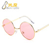 Fashionable metal sunglasses, retro trend glasses suitable for men and women solar-powered, Korean style, wholesale