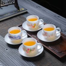 冰种茶杯有耳单杯主人杯家用功夫茶具品茗杯防烫带柄陶瓷茶杯
