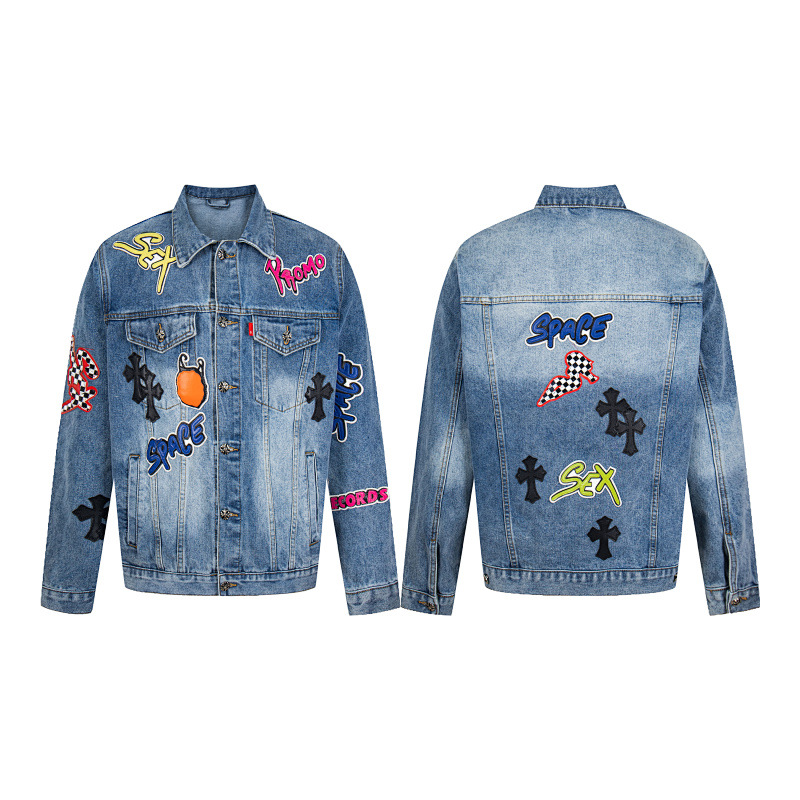 GMABCD Unisex Cross-Detail Denim Jacket – Relaxed Graphic Streetwear Outerwear - detail 12