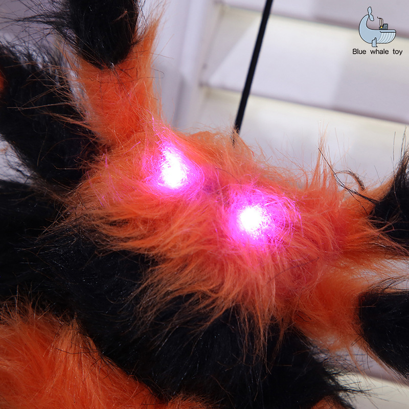 Halloween 125cm color brillante naranja rayas negras araña grande accesorios de terror decoración de lugares al aire libre
