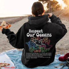 クロスボーダー レディース スウェットシャツ Oceans Respect The Local Prin y2k レディース フード付きスウェットシャツ
