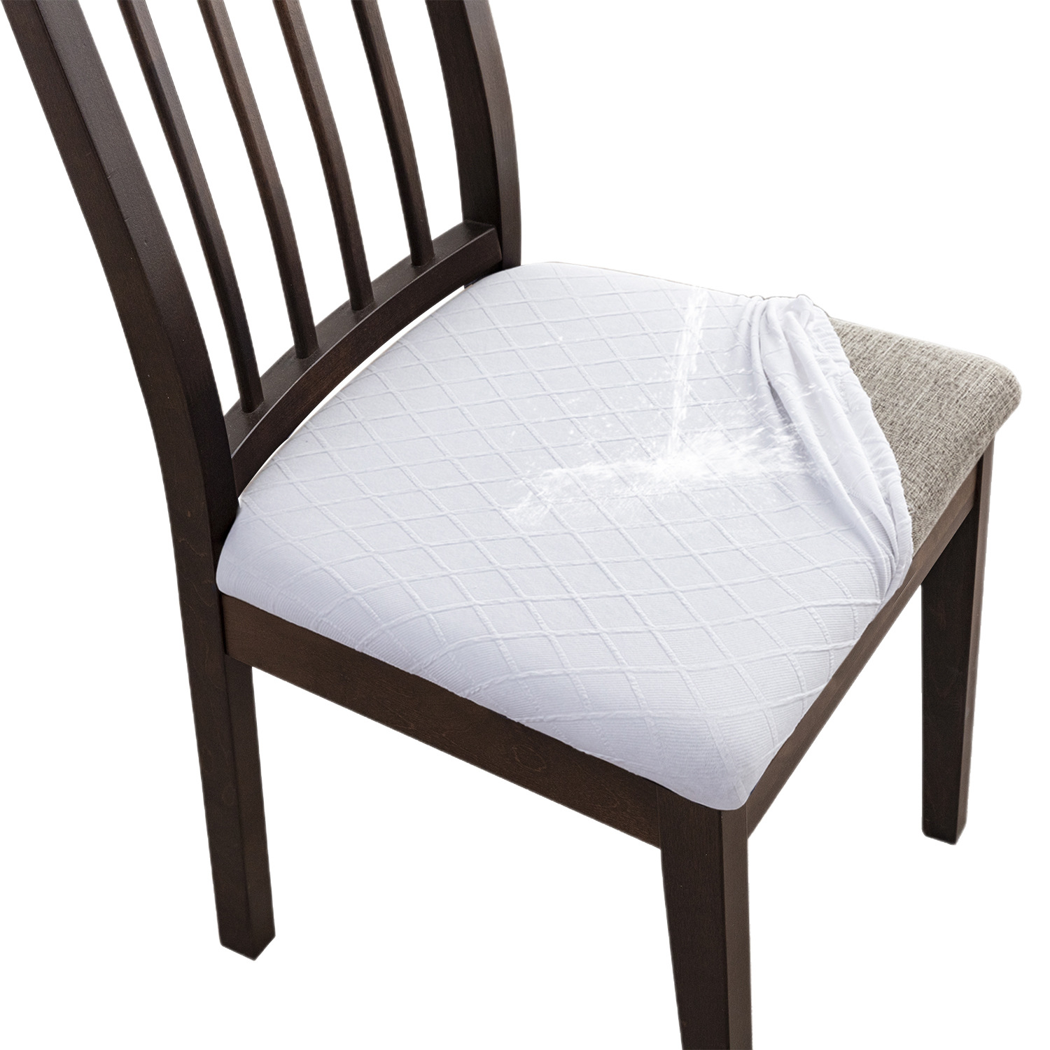Silla de tela de diamante anti-derrames cojín cubierta mesa de comedor de hotel cubierta de silla universal casera silla de comedor