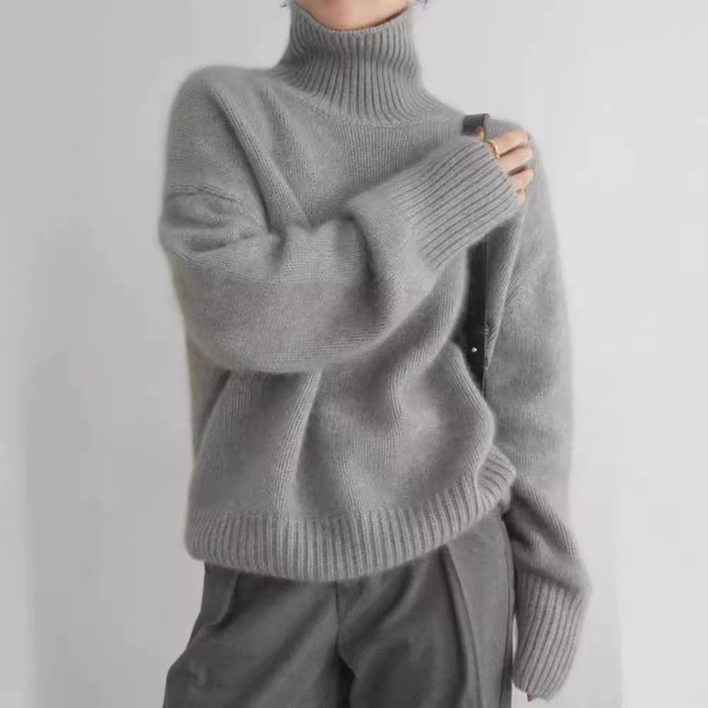 Желетено-шерстяной кашемировый свитер (женский) oversized, плотная вязка, корейский стиль, демисезон