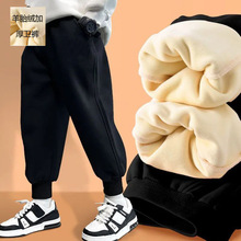 新款羊胎绒儿童冬季裤子加绒加厚外穿一体绒男童秋冬款中厚纯棉