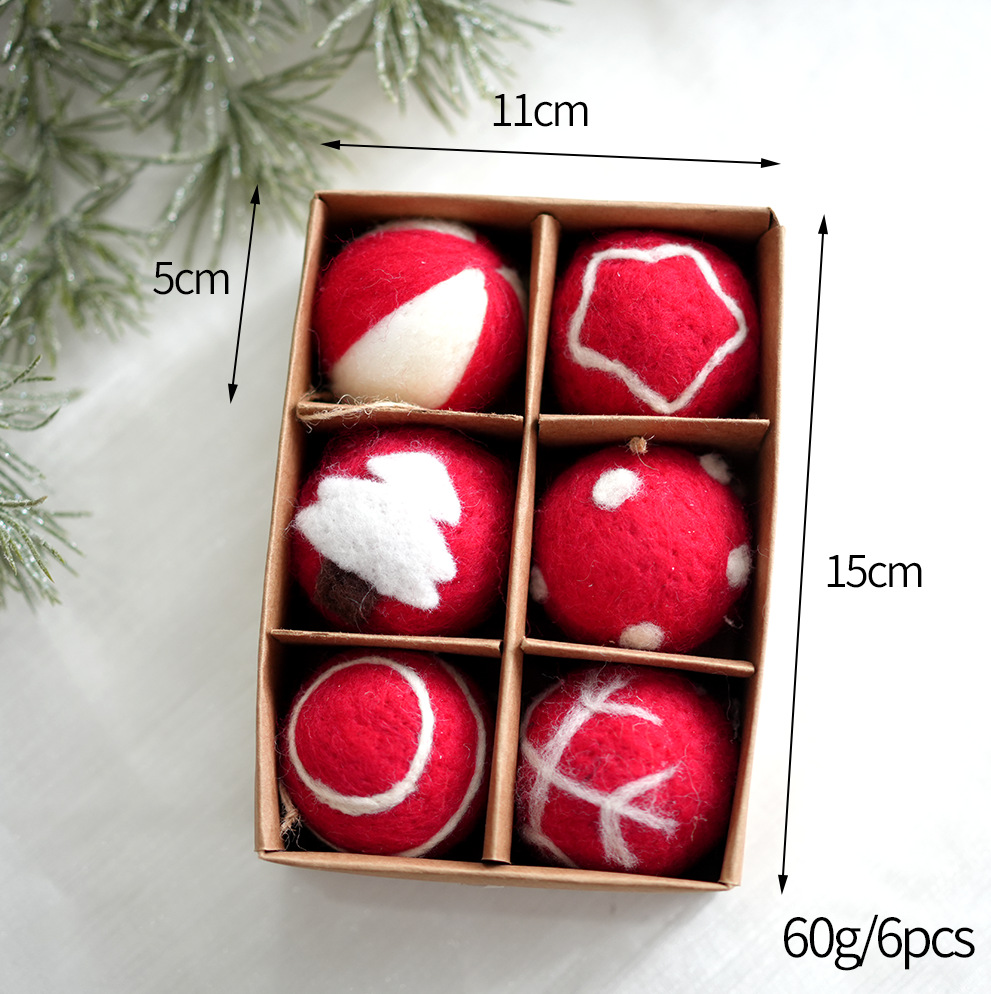 Bola de lana caja decorativa BOLA DE Navidad patrón de dibujos animados árbol de Navidad colgante Regalo De vacaciones decoración de la ventana color mezclado