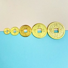 合金铜钱发财树工艺品配件龙凤铜钱 各种尺寸滴胶铜钱DIY饰品配件