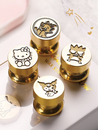 New product in June, laser mini fire paint seal, mini copper head, cartoon handbook, brass engraving seal head, wholesale