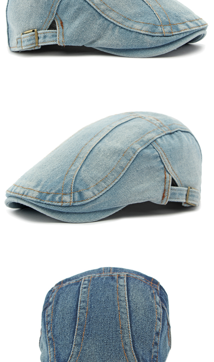 Béret rétro unisexe pour hommes et femmes, casquette en denim délavé, tendance_voghion.com