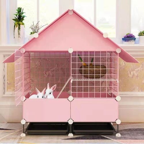 Rabbit Cage Anti-Urine Home Use Double Layer Rabbit Guinea Pig Squirrel Supplies Extra Large Rabbit House Indoor Luxury Villa