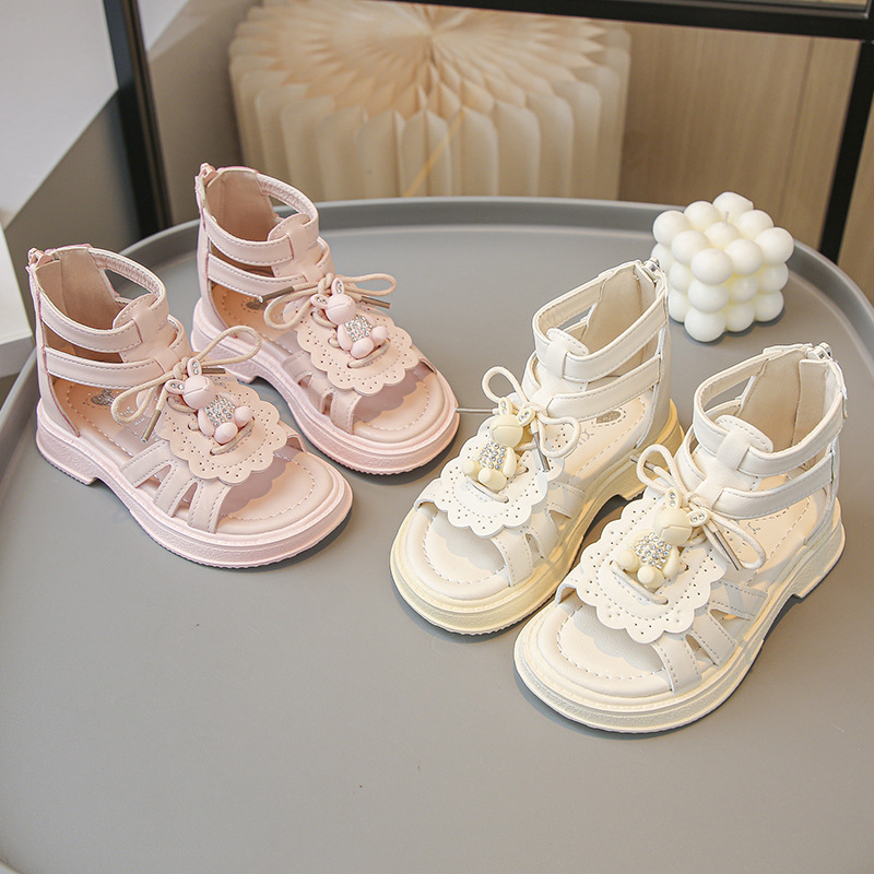 Girls' Sandals Summer 2026 New Fashion Breathable Open-Toe Princess Shoes for Older Children and Little Girls Children's Roman Shoes Girls' Sandals Summer 2026 New Fashion Breathable Open-Toe Princess Shoes for Older Children and Little Girls Children's Roman Shoes
