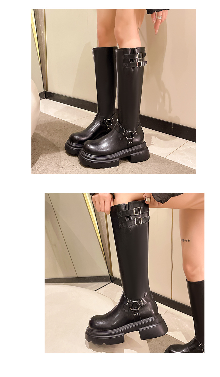 Talpă groasă, versatilă, cu tub lung pentru femei, în toamna anului 2024, cu o senzație de înaltă calitate. Statură mică, creștere în înălțime,_voghion.com