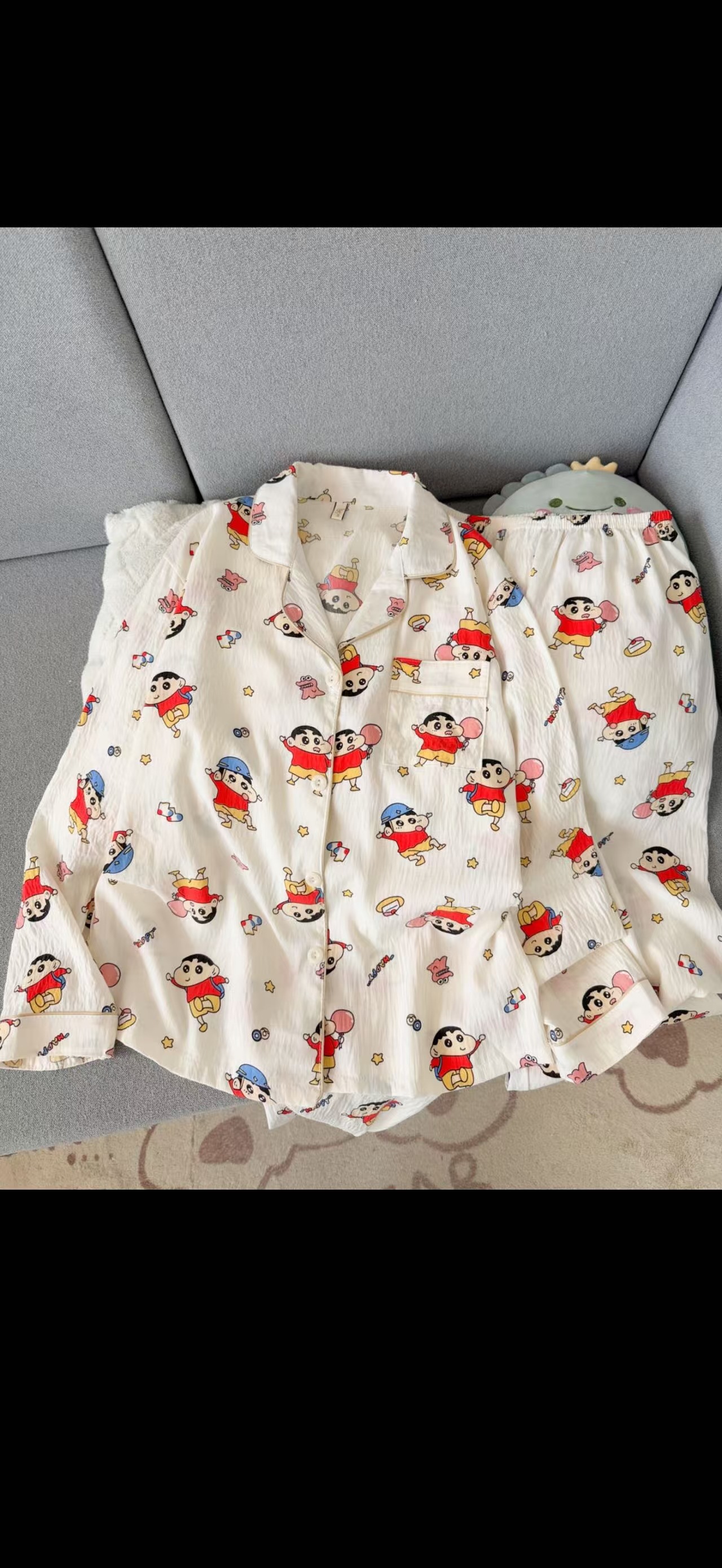 Al por mayor transfronterizo primavera y otoño dulce dibujos animados nubes de algodón pantalones de manga larga pijamas cardigans con solapa cubierta de ropa para el hogar