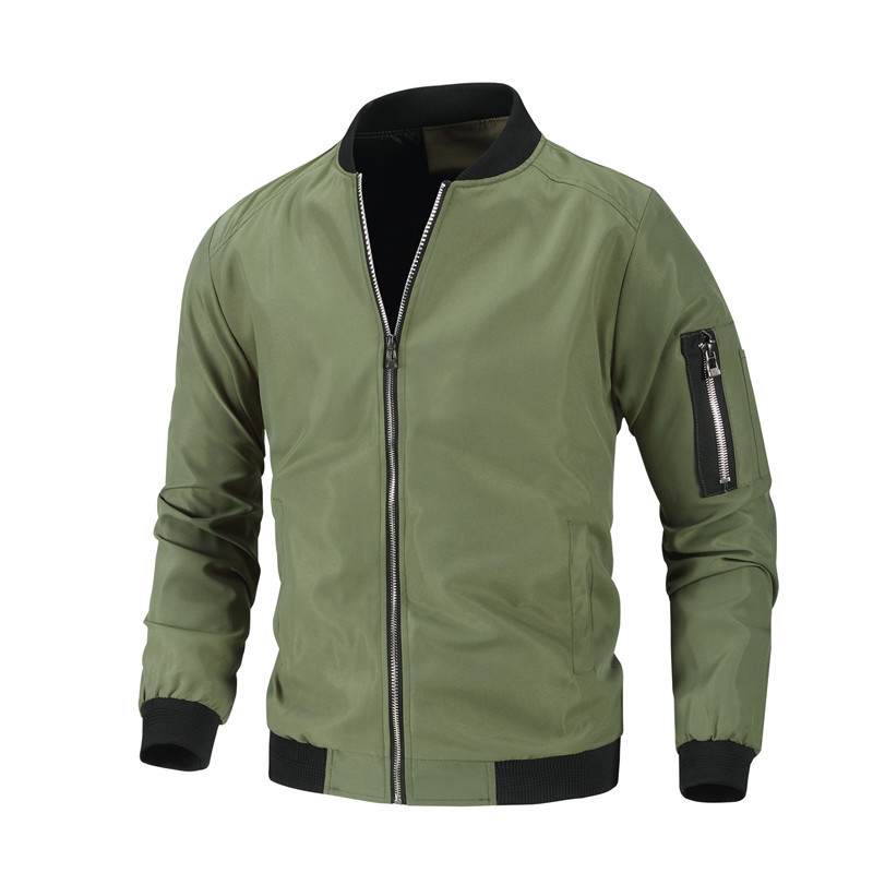 Chaqueta de hombre primavera y otoño estilo coreano de tendencia para aumentar el peso suelto chaqueta de béisbol casual chaqueta de hombre chaqueta superior